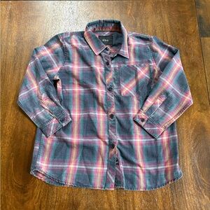 RAILS Hudson Navy Pink Jade Plaid Cloudwash Girls 12 LS Shirt